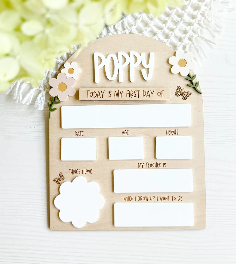 First Day of School Sign, Personalized Girl Back to School Sign, School Photo Prop - Etsy | Etsy (Global)
