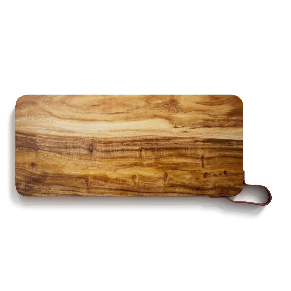 American Atelier Acacia Wood Cutting Board with Single Leather Handle, Large Chopping Board, Wood... | Target