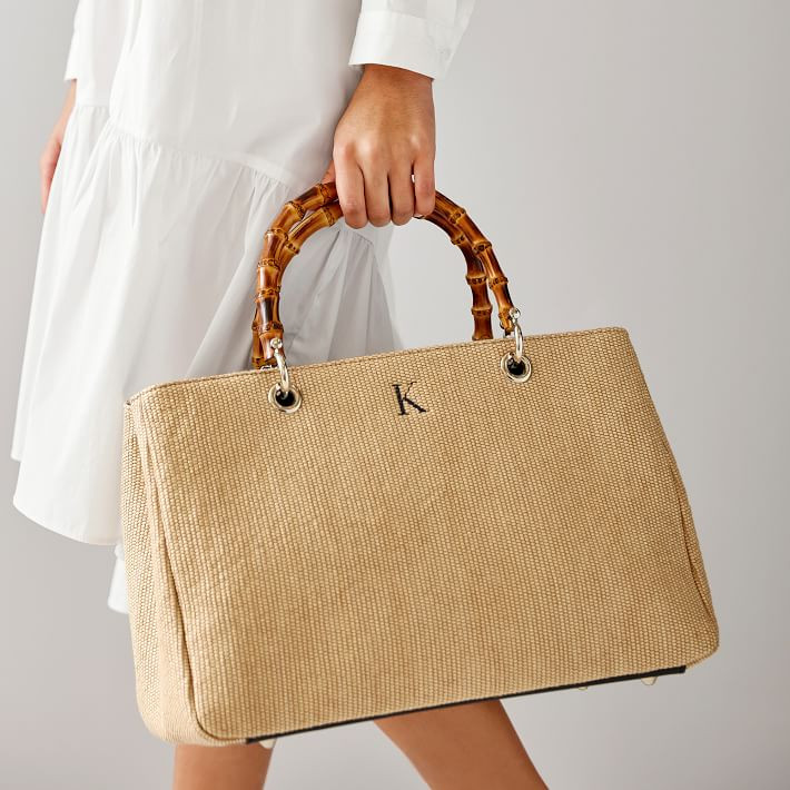 Bamboo Elisabetta Raffia Handbag | Mark and Graham