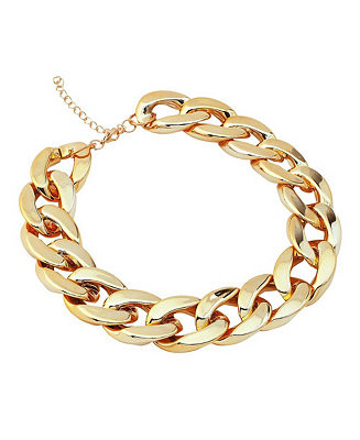 SOHI Women's Gold  Metallic Chainlink Necklace - Macy's | Macy's