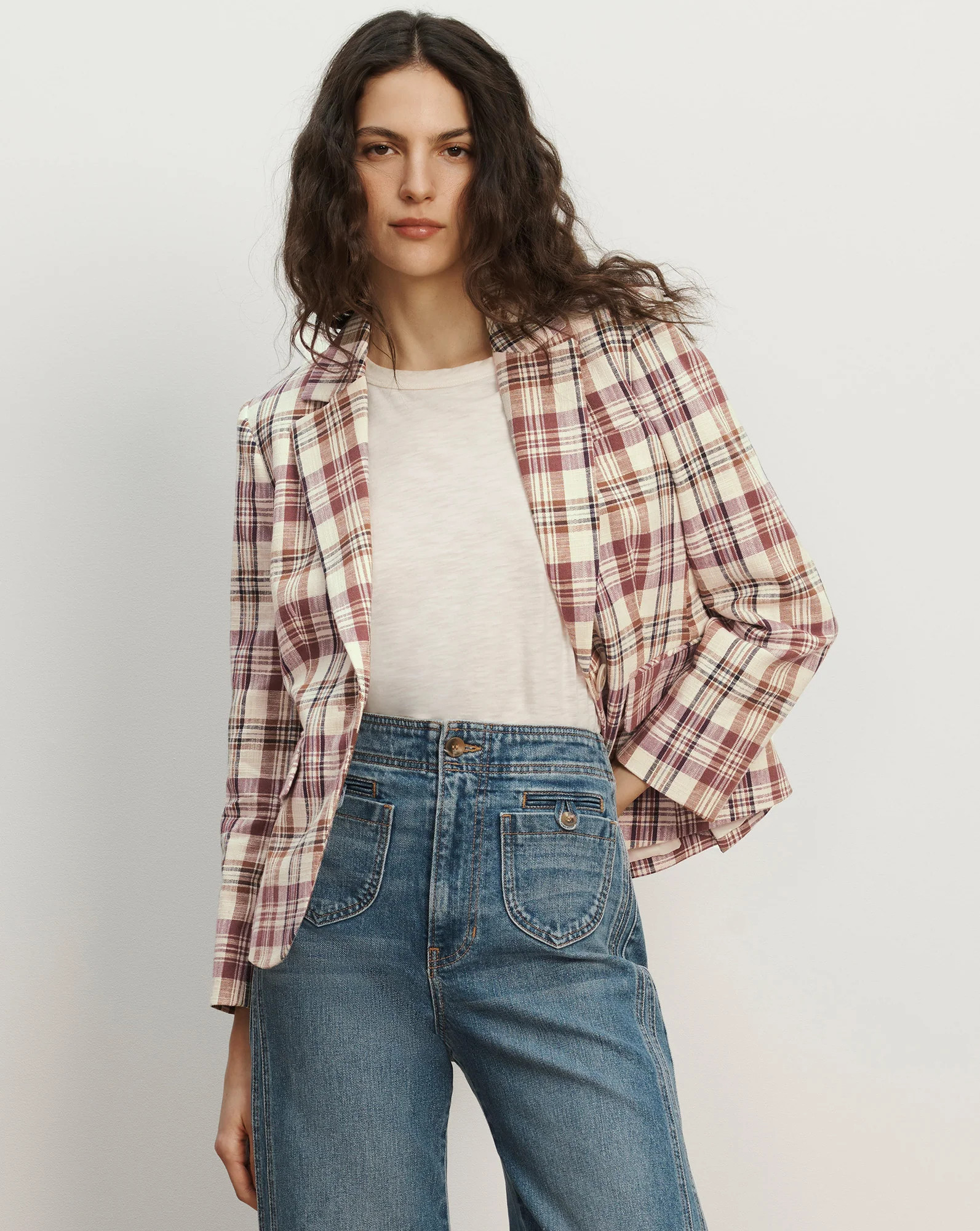 Tyra Plaid Dickey Jacket in Orchid Haze Multi | Veronica Beard | Veronica Beard