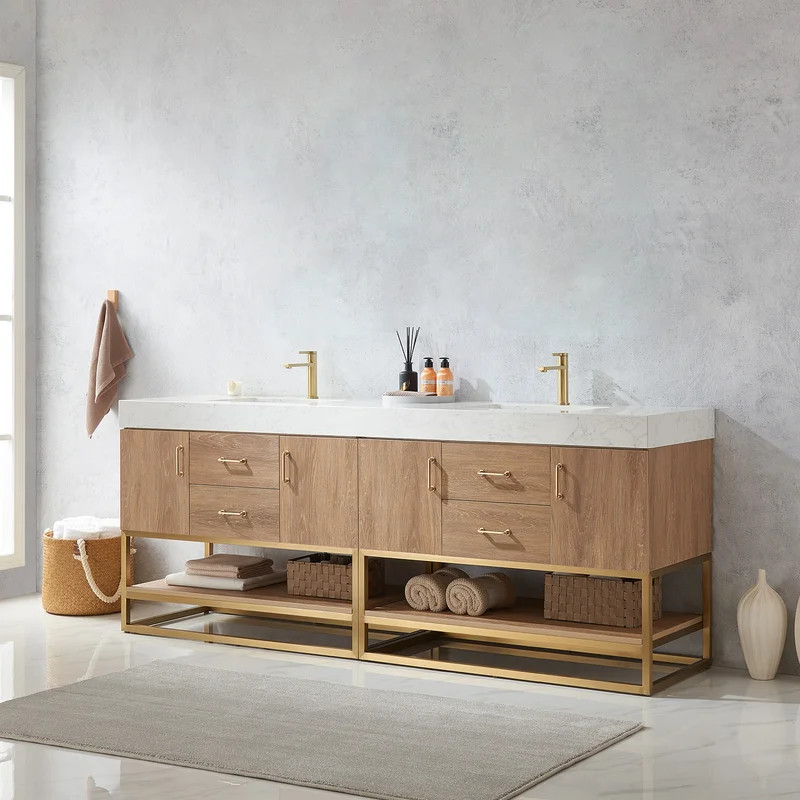 Ahlani 84" Double Bathroom Vanity Set | Wayfair North America