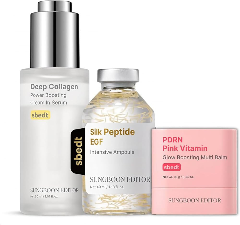 SUNGBOON EDITOR Firming Glow 3-Step Trio Set, EGF Silk Peptide Ampoule + Deep Collagen Serum + PD... | Amazon (US)