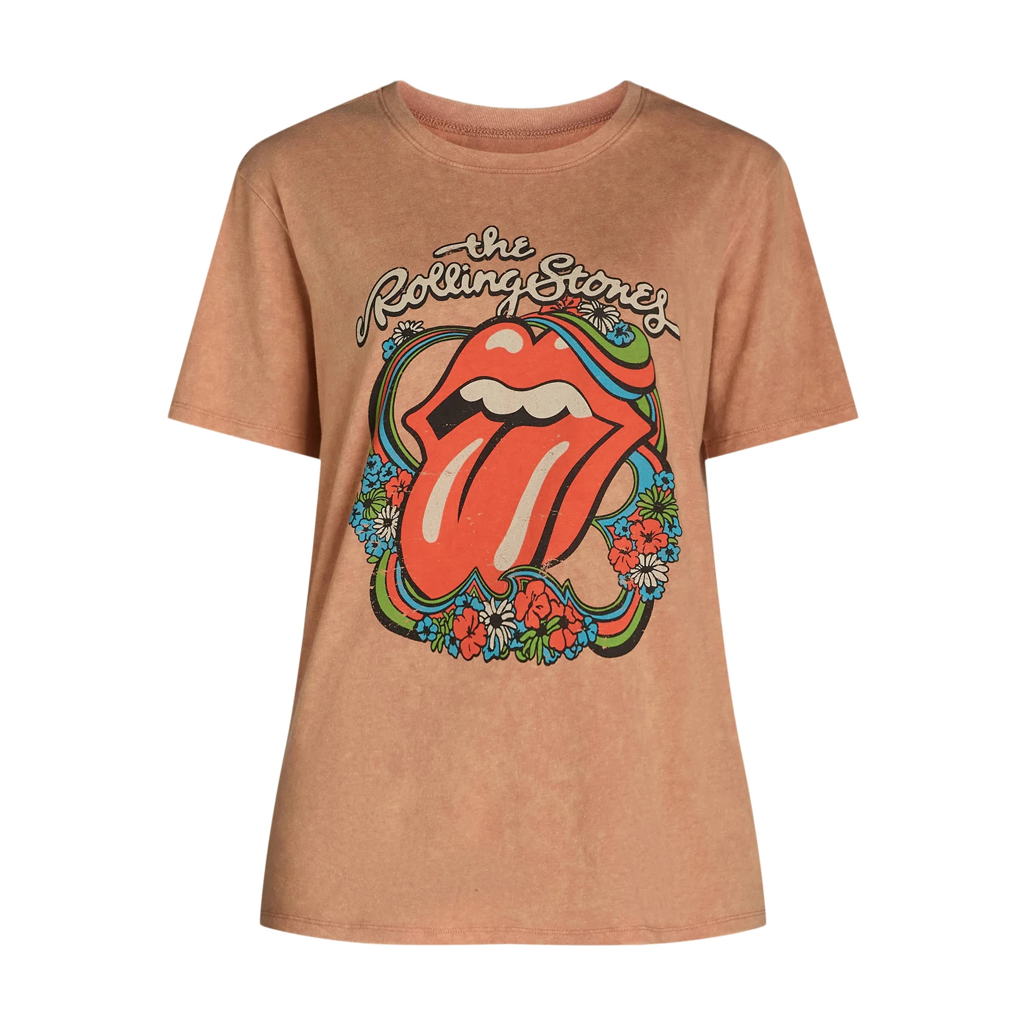 Time and Tru Women’s Rolling Stones Graphic Band Tee with Short Sleeves, Sizes XS-XXXL | Walmart (US)