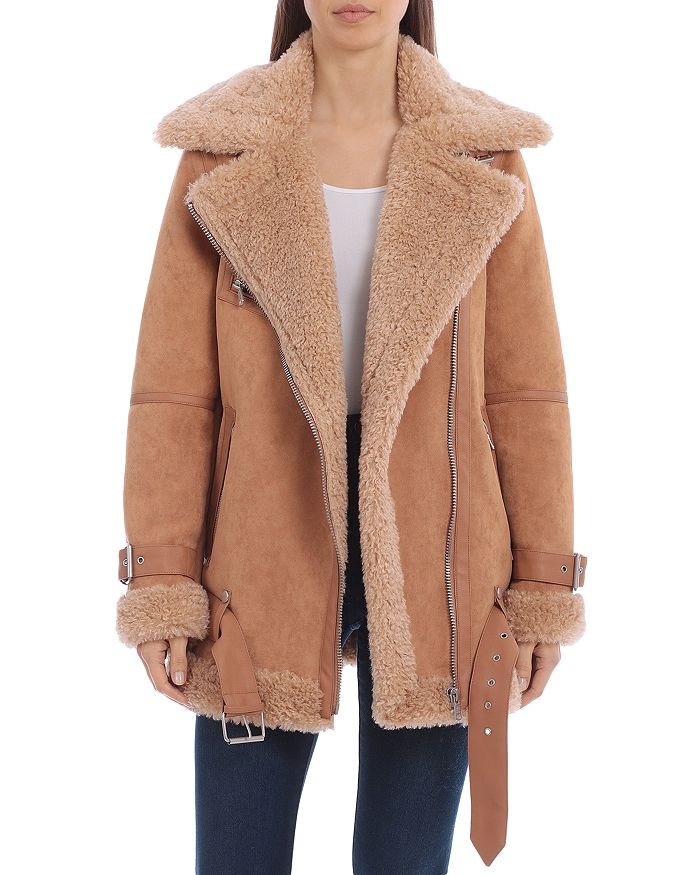 Oversized Faux Shearling Biker Jacket | Bloomingdale's (US)