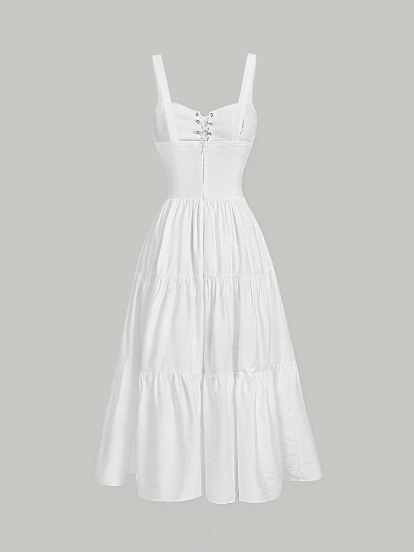 SHEIN MOD Solid Ruffle Hem Cami Dress | SHEIN