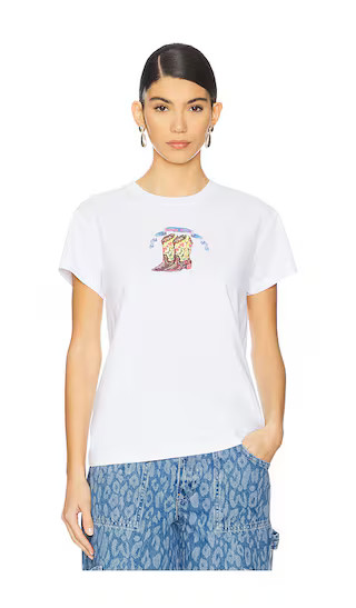 Cowboy Shrunken Tee in White | Revolve Clothing (Global)