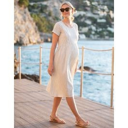 Cotton & Linen Stripe Maternity to Nursing Dress | Seraphine 