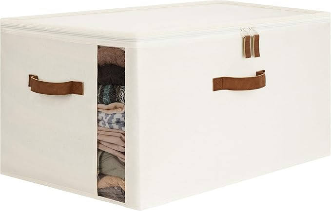 StorageWorks 90L Comforter Storage Bag with Handles, Clothing Storage Container for Quilt, Sheet,... | Amazon (US)