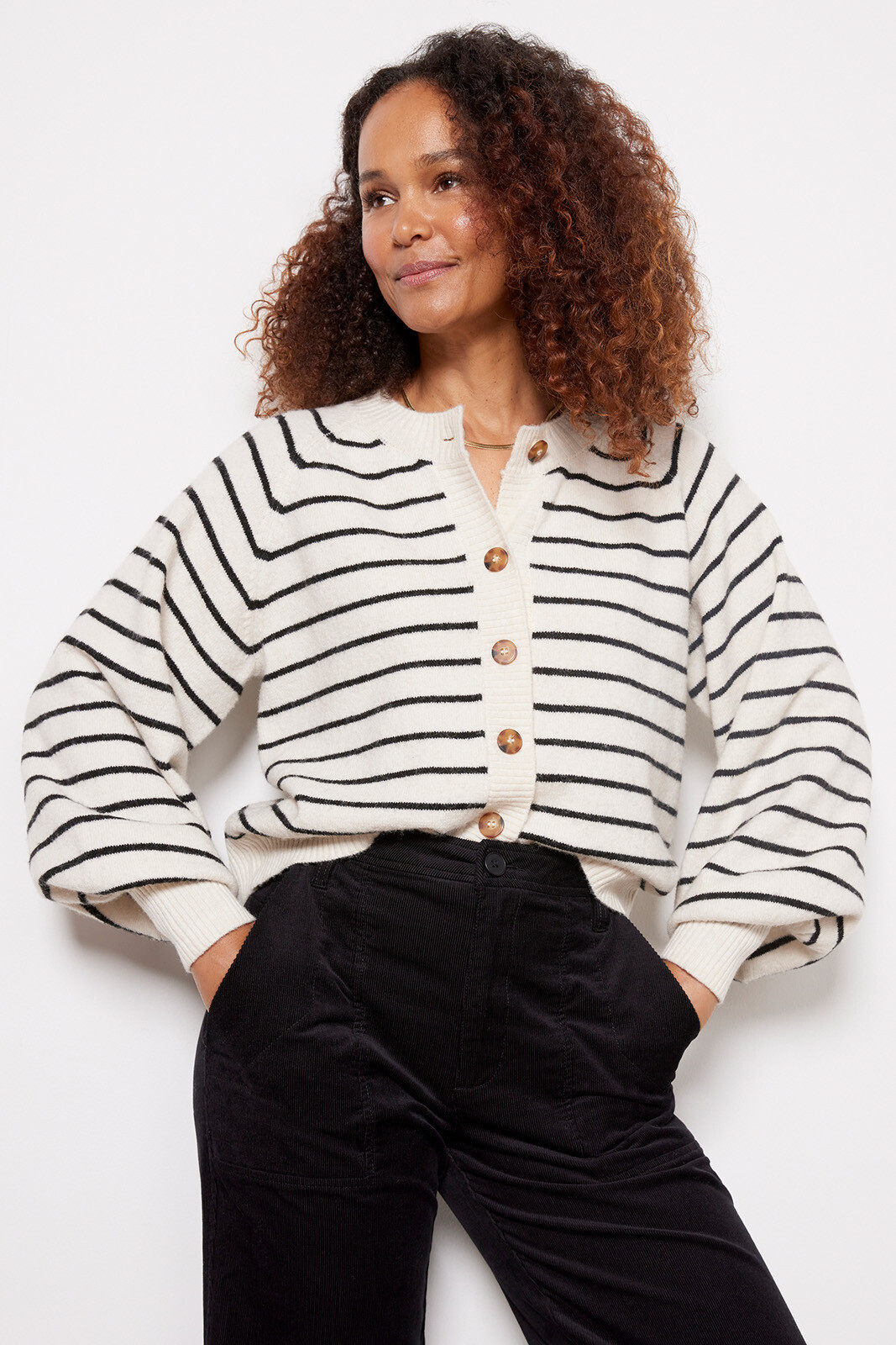 Kezia Stripe Cardigan | Evereve