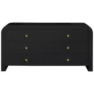 Bellagio 62.5 in. L x 20 in. D x 32 in. H Black 6 Drawer Dresser | The Home Depot