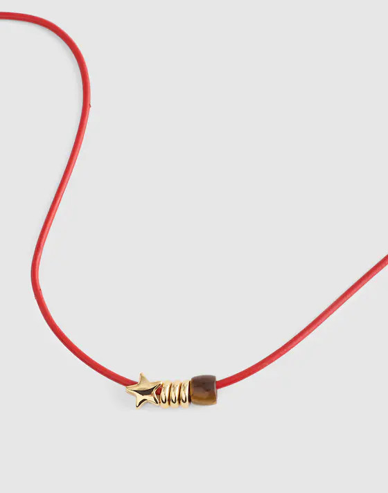 Semiprecious Charm Leather Choker Necklace | Madewell