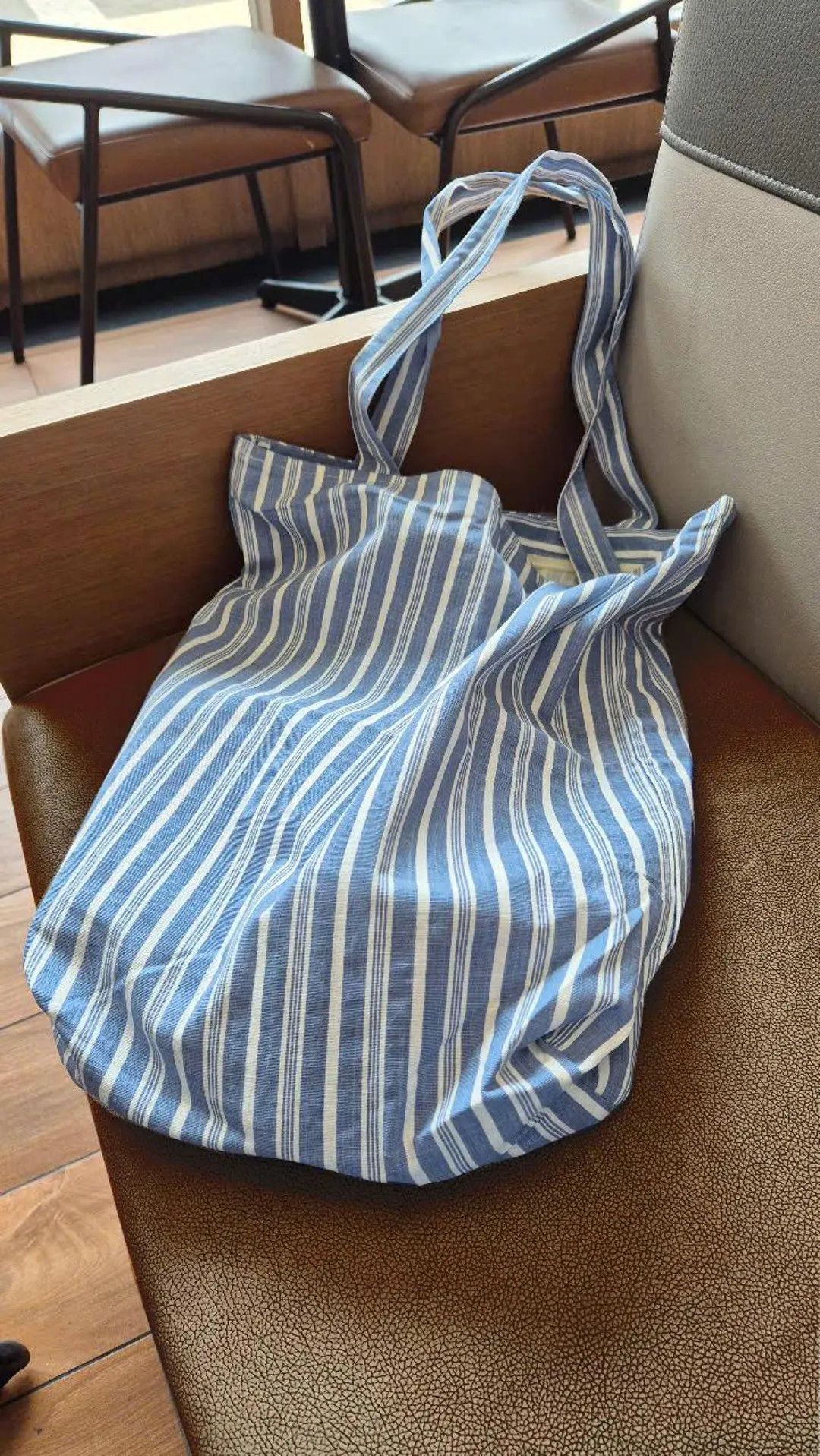 Linen Tote Bag With Zip, Blue Stripe Linen Tote Bag - Etsy | Etsy (US)