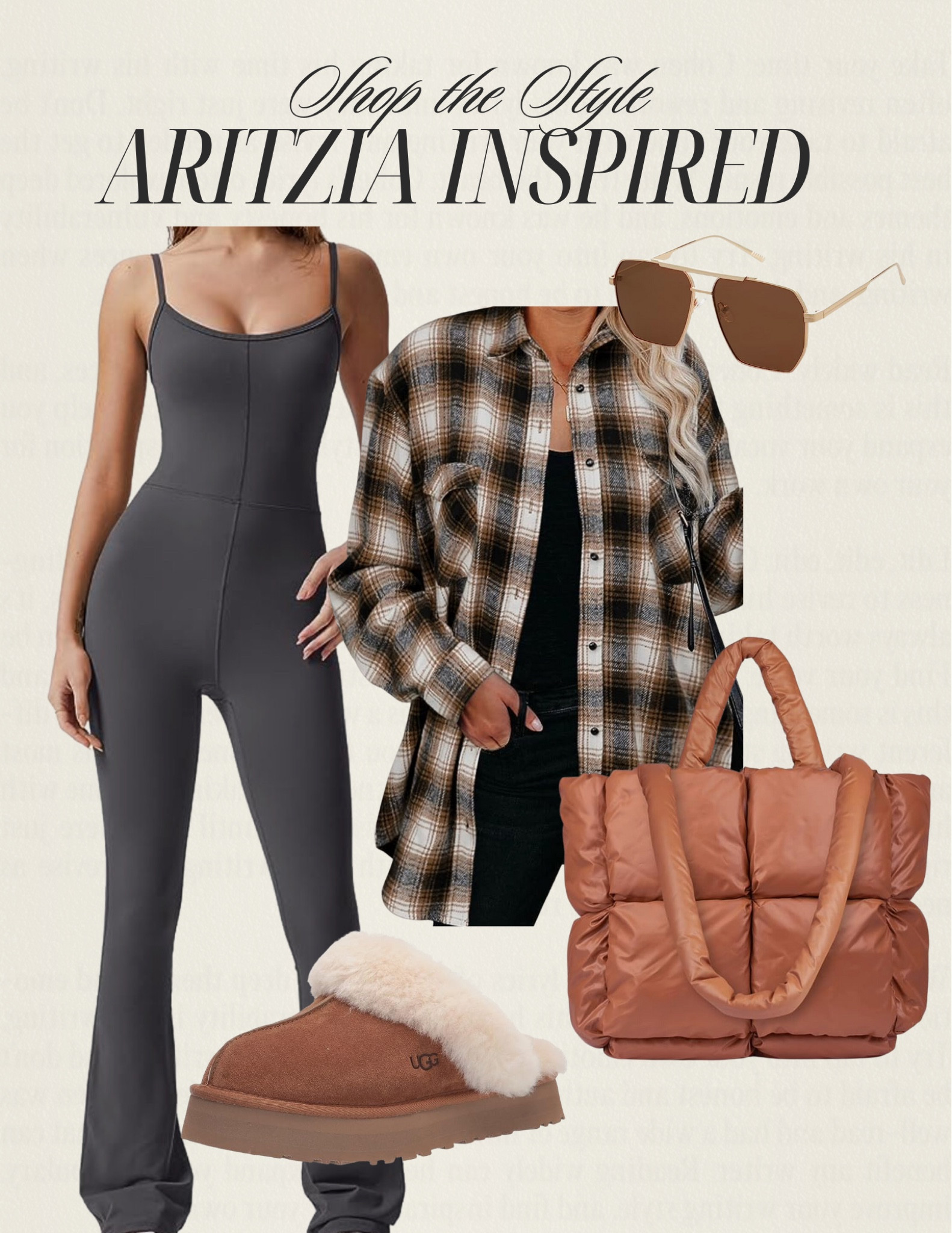 Fall Outfits ✨ Aritzia inspired, Aritzia jumpsuit dupe, plaid shacket, Uggs, fall shoes, travel bag, Amazon fashion, platform Ugg 

#LTKSeasonal #LTKstyletip #LTKfindsunder100