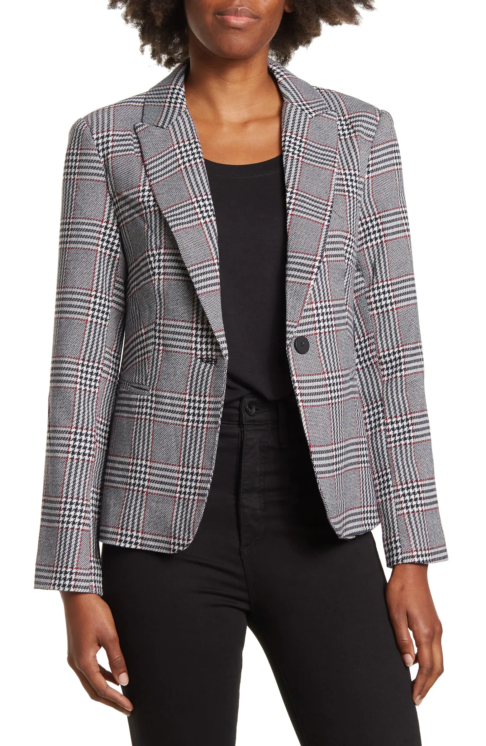 Glen Plaid One-Button Peak Lapel Blazer | Nordstrom Rack