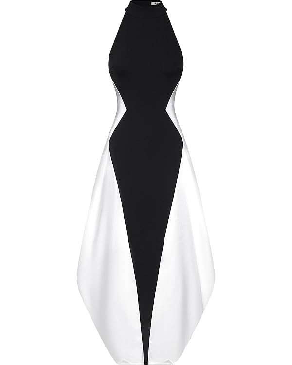 JW PEI Women's Monochrome Paneled Maxi Dress | Amazon (US)