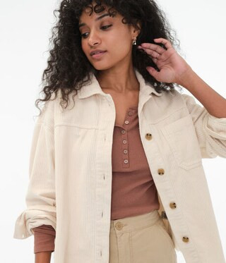 Long Sleeve Corduroy Button-Down Shirt | Aeropostale