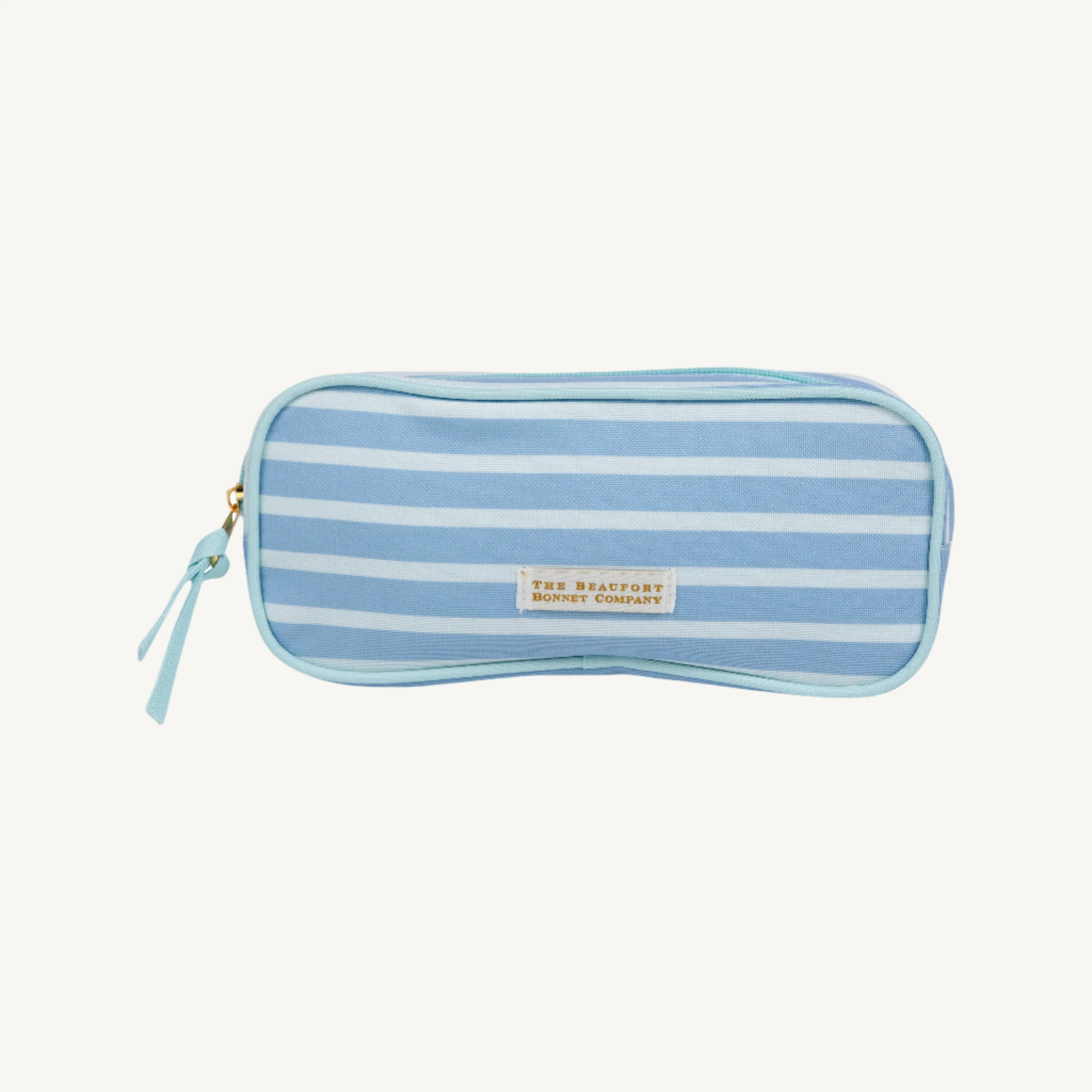 Peyton Pencil Pouch - Sarasota Sky Stripe with Sea Island Seafoam | The Beaufort Bonnet Company