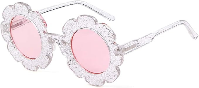 Kids Sunglasses Round Flower UV400 Protection Colorful Glasses for Children Girl Boy | Amazon (US)