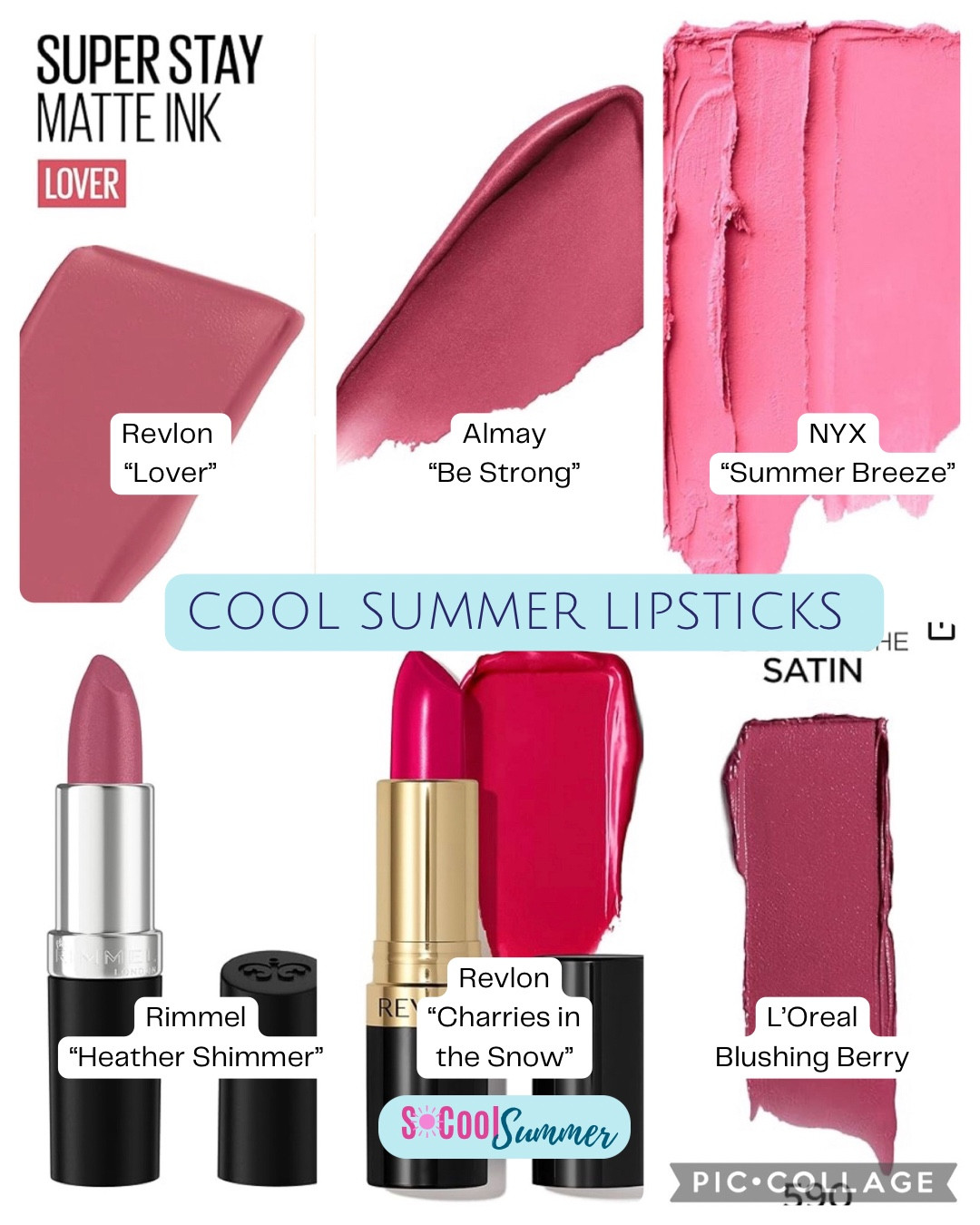 Some bolder drugstore lippies for Cool Summers.

#hocsummer #coolsummer #lightsummer #truesummer #softsummer #pastelsummer #darksummer #brownsummer #sweetpeasummer #summerpalette #summerfinds

#LTKBeauty #LTKSeasonal #LTKStyleTip