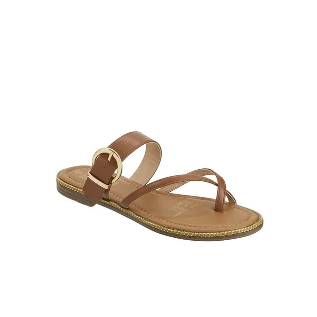Time and Tru Women's Buckle Toe Loop Sandals - Walmart.com | Walmart (US)