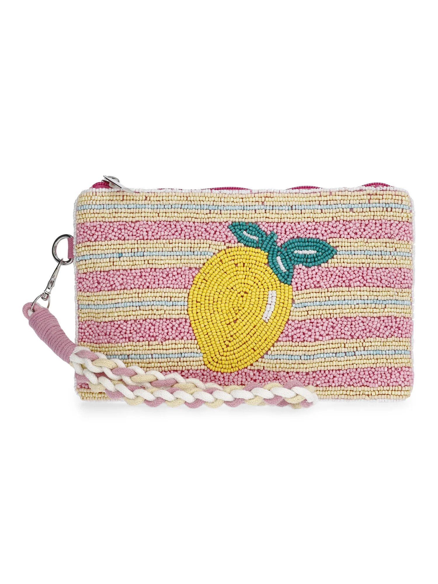 No Boundaries Women's Beaded Wristlet, Pink | Walmart (US)
