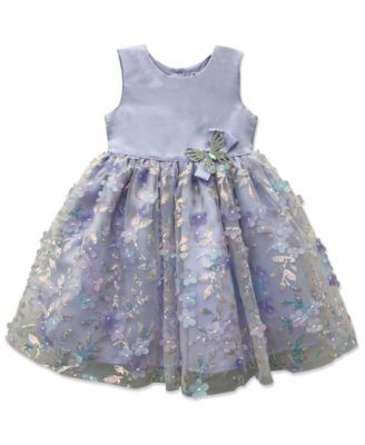 Girls' 2T-6X Mesh Flower Applique Sleeveless Dress | Macy's
