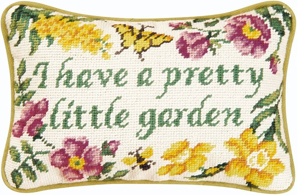 C&F Home Colonial Williamsburg I Have A Pretty Little Garden Needlepoint Pillow 8 x 12 Green | Amazon (US)