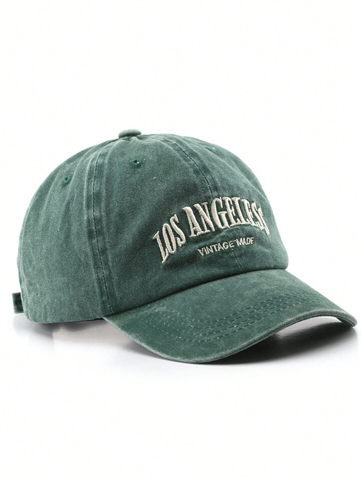 1pc FASHION Vintage Baseball Cap With Water Washed Blue And Los Angeles Letter Embroidery | SHEIN