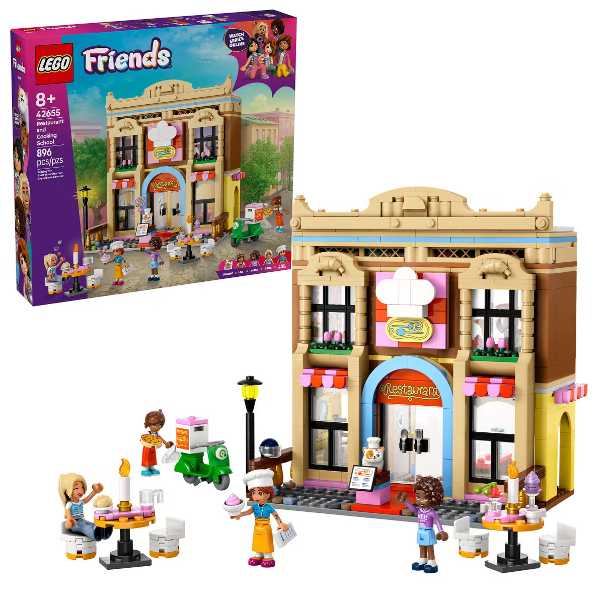 LEGO Friends Restaurant and Cooking School Building Set and Pretend Play Toy 42655 | Target