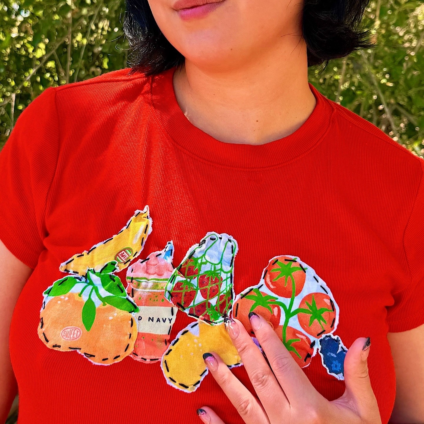 🫐fruits & crafty🪡

🤭 still obsessed with this ! if you saw my crafted series you
know I hand stitched the fruits onto this shirt 🍓

the white shirt is originally from @oldnavy & the red shirts from @target

I saw a cutie @pinterest idea that was like this and just had to recreate it 🍒🍇🍑🍊🍋

#pinterestinspo #pinterestgirl #pinterest #pinterestaesthetic #pinterestvibes #pinterestoutfit #ootd #crafted #handcrafted #target #oldnavy #discoverunder3k #smallcontentcreator #summervibes #summerootd #summeroutfits