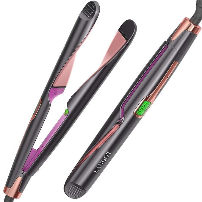 LANDOT Hair Straightener and Curler 2 in 1, Twist Straightening Curling Iron, Professional Negati... | Amazon (US)