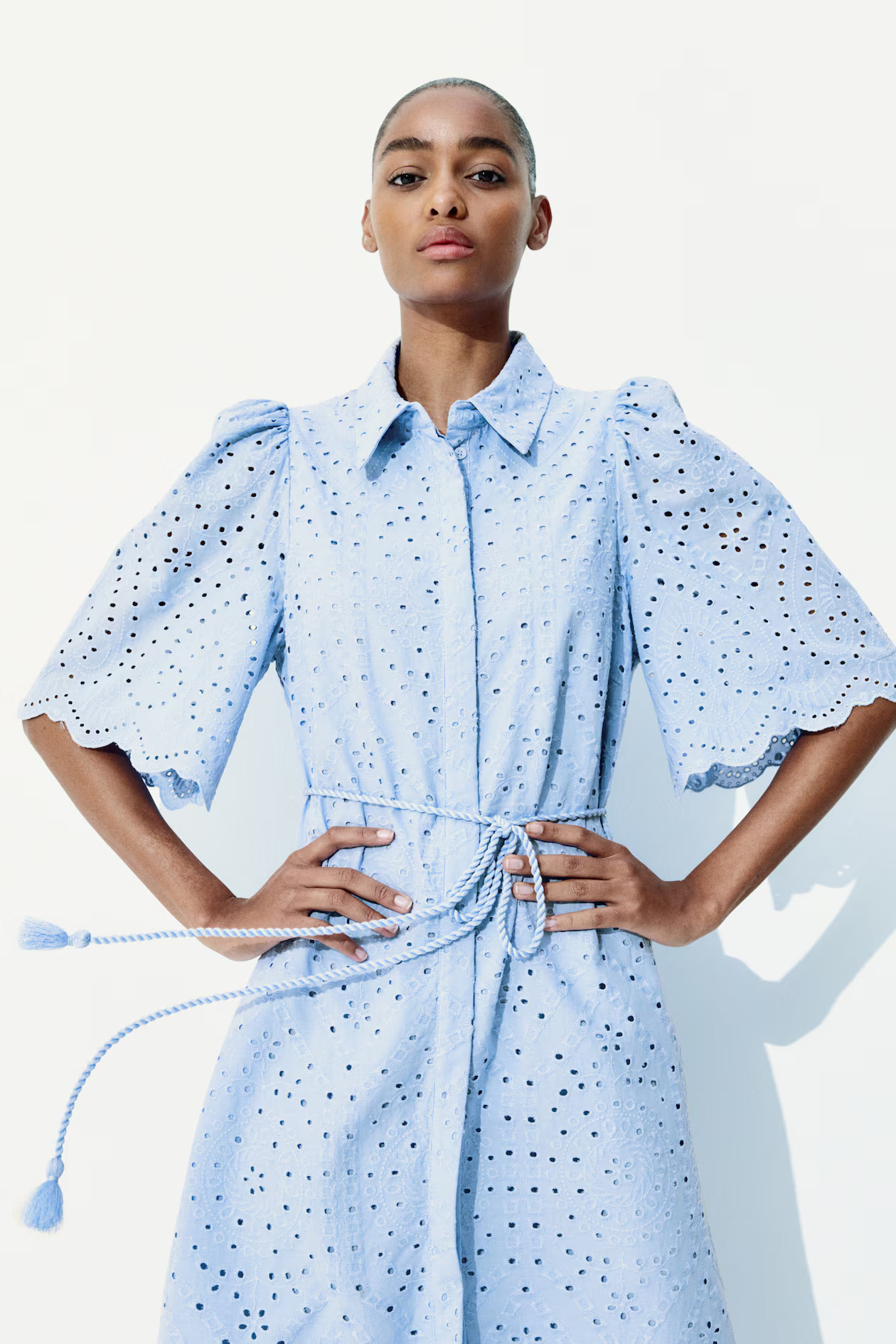 Eyelet Embroidered Shirt Dress | H&M (US + CA)