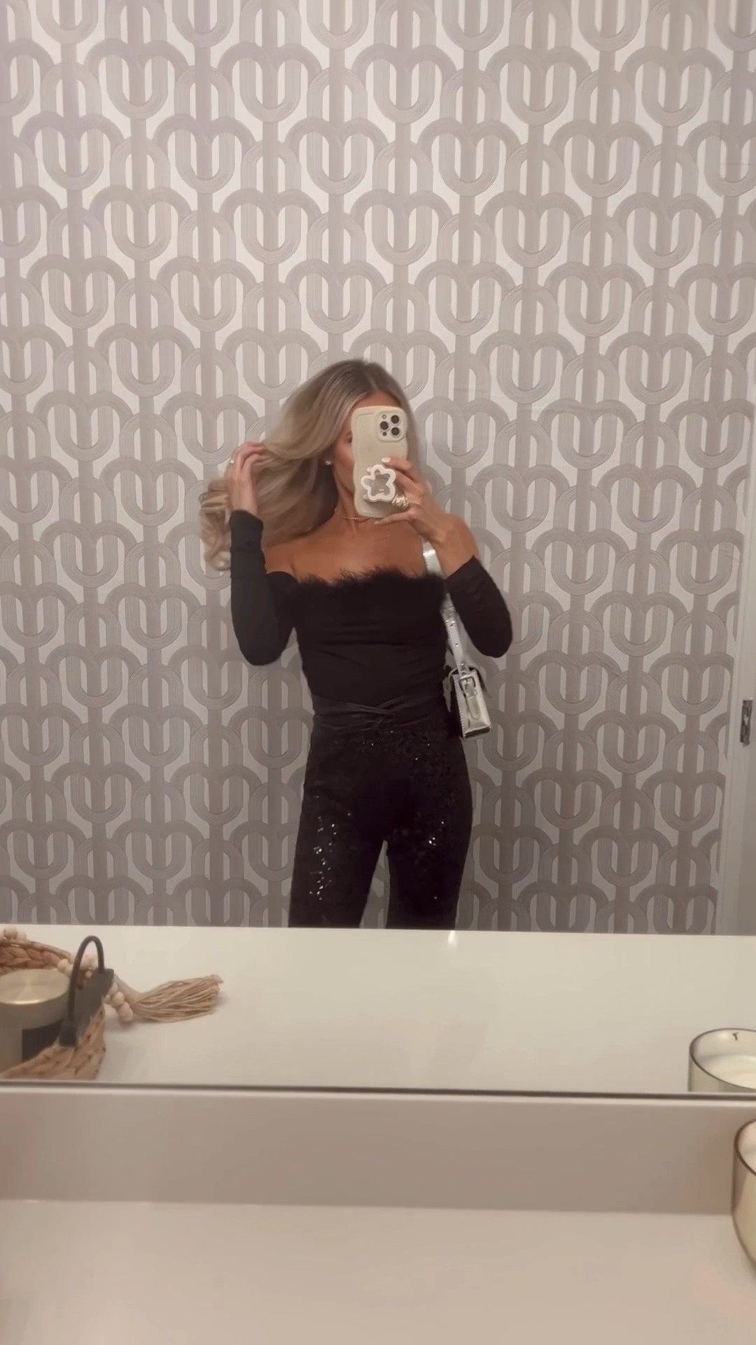 Love this little holiday outfit✨ Wearing smallest size in pants and top

Christmas outfit. New years outfit. Sequin pants. Chic outfit. Ootn  

#LTKFindsUnder100 #LTKootd #LTKHoliday