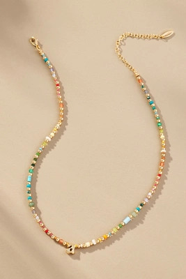 Beaded Bubble Letter Lowercase Monogram Necklace | Anthropologie (US)