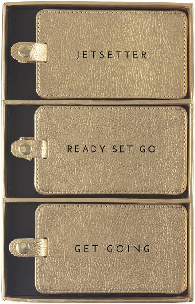 Eccolo 3 Pack Luggage Tag Set, Suitcase Tags Identifiers with ID Cards, Faux Leather, Snap Closur... | Amazon (US)