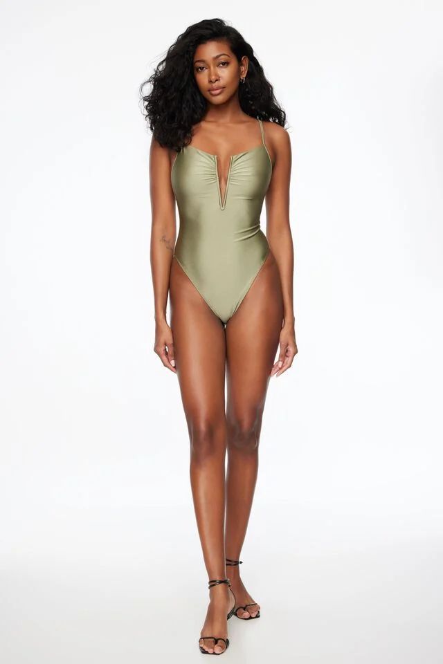 V-Neck Wire One Piece | Dynamite Clothing