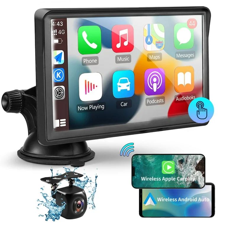 7-inch Touchscreen Wireless Car Stereo, Portable Car Radio Receiver with Apple Carplay & Android ... | Walmart (US)