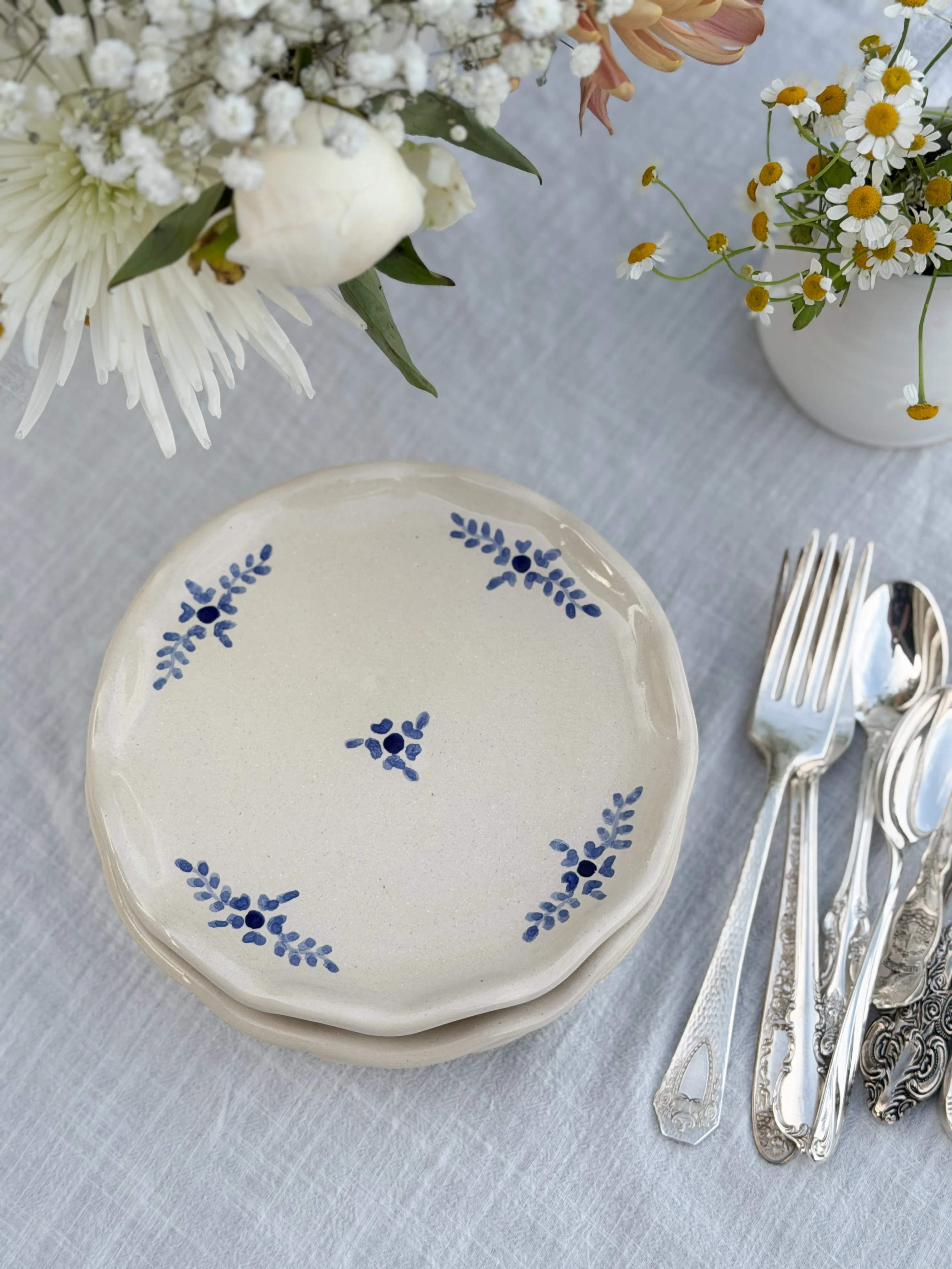 Hand-Painted Floral Dessert Plate | Cottage and Key