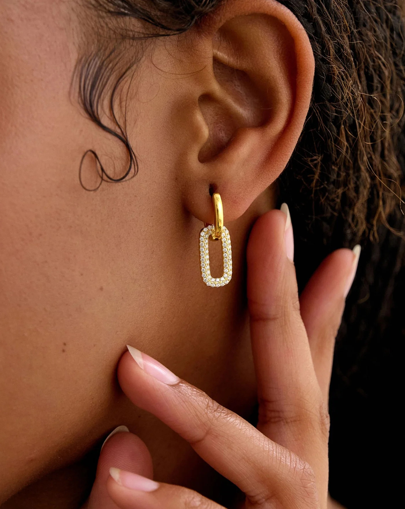 Pavé Hoop Earrings | PEACHMIND