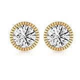 1Ct IDCL Certified Moissanite Solitaire Stud Earring, Wedding Anniversary Gold Statement Earring, Cl | Amazon (US)