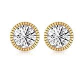 1Ct IDCL Certified Moissanite Solitaire Stud Earring, Wedding Anniversary Gold Statement Earring, Cl | Amazon (US)