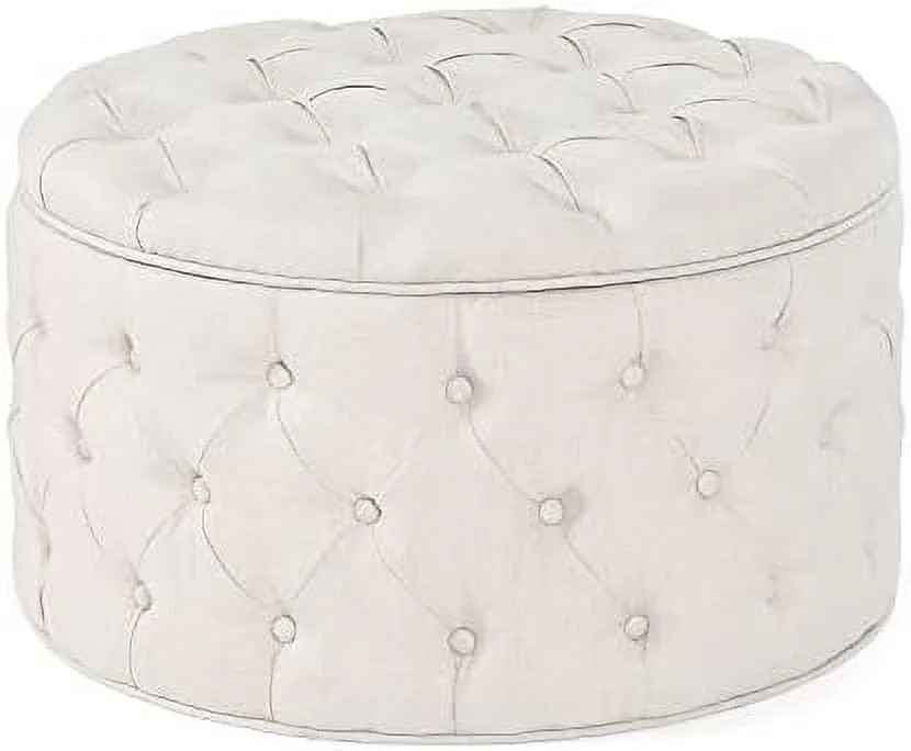 xrboomlife Round  Ottoman  Button Tufted Upholstered Ottoman with Removable Top   Bench Coffee Ta... | Walmart (US)