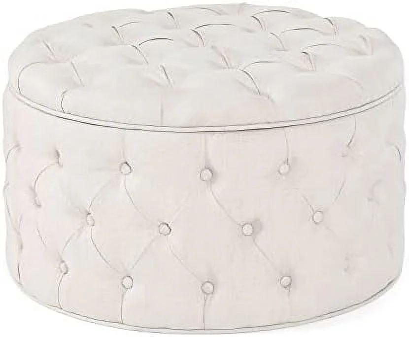 xrboomlife Round  Ottoman  Button Tufted Upholstered Ottoman with Removable Top   Bench Coffee Ta... | Walmart (US)