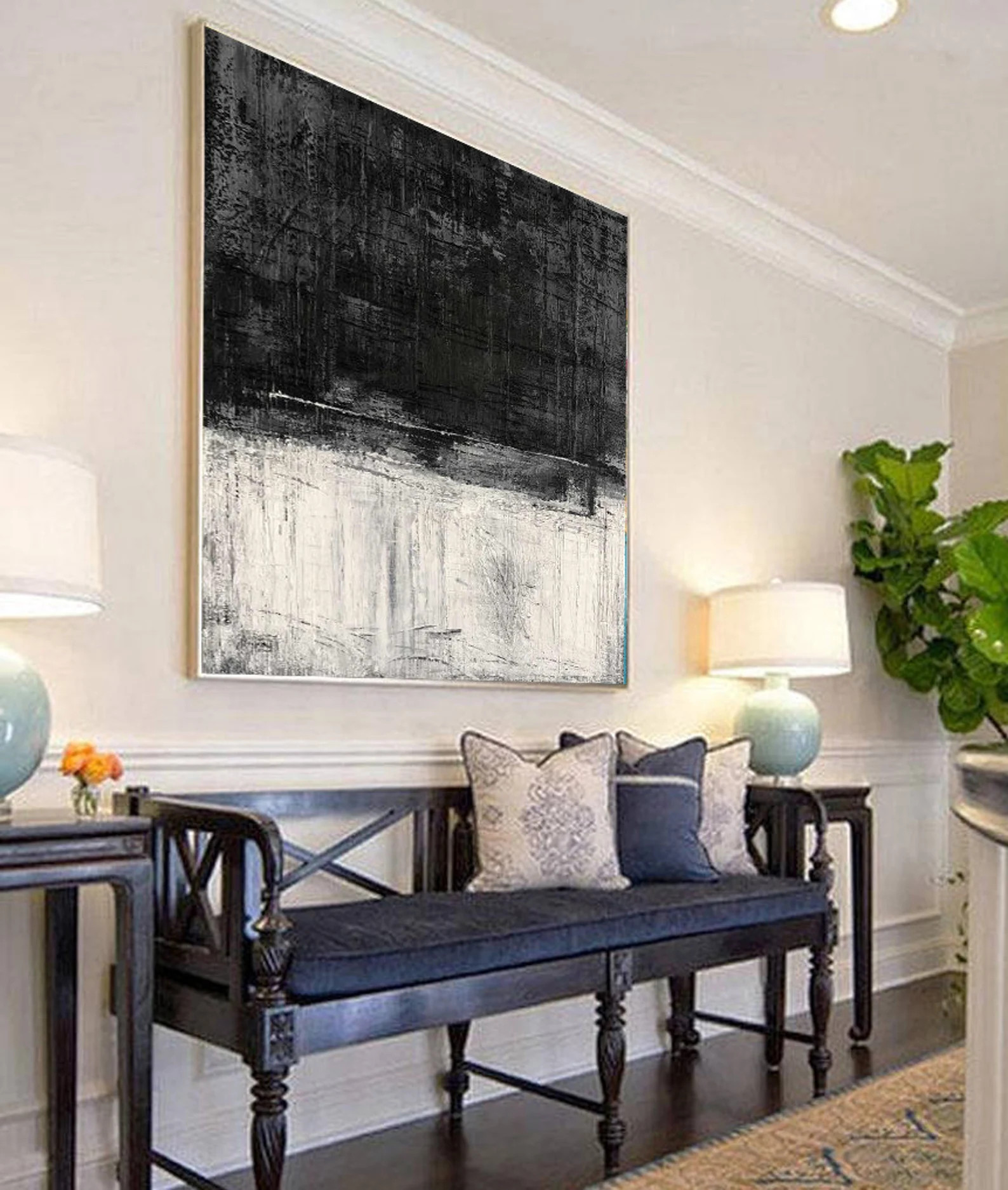 Black and White Painting Extra Large Wall Art Abstract Painting Original Contemporary Art Oversiz... | Etsy (CAD)