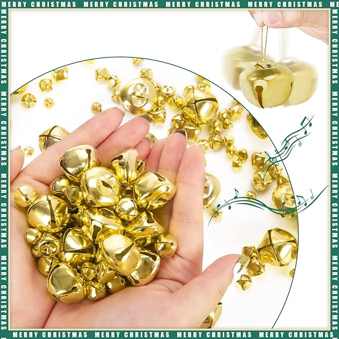 Shindel 250PCS Jingle Bells Bulk, Jingle Bells for Crafts Bells 4 Assorted Sizes for DIY Craft Ch... | Amazon (US)