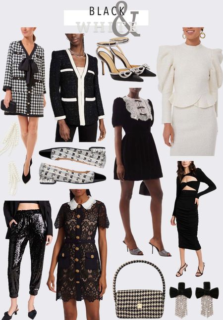 Black and white, tweed, tweed dress, under $100, black dress, sequins, sequin joggers

#LTKstyletip #LTKunder100 #LTKHoliday