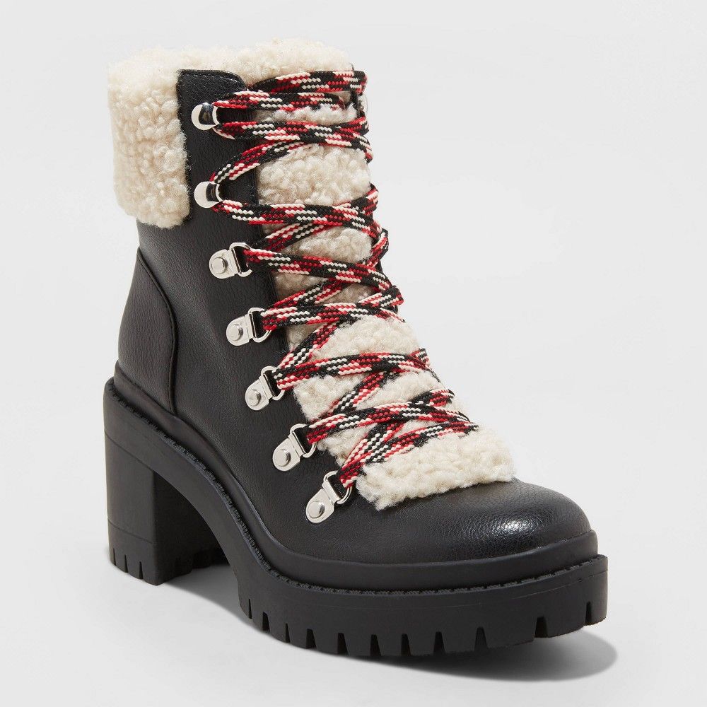 Women's Aubrie Heeled Hiking Boots - Universal Thread Black 6.5 | Target