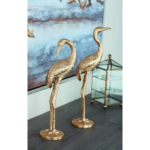 Gold Aluminum Metal Flamingo Decorative Sculpture (Set of 2) - Bed Bath & Beyond - 21147674 | Bed Bath & Beyond