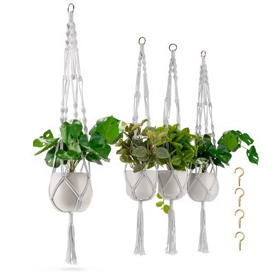 Sorbus 4 Pack Macrame Plant Hanger - Cotton Rope, Elegant for Home, Patio, Garden | Target
